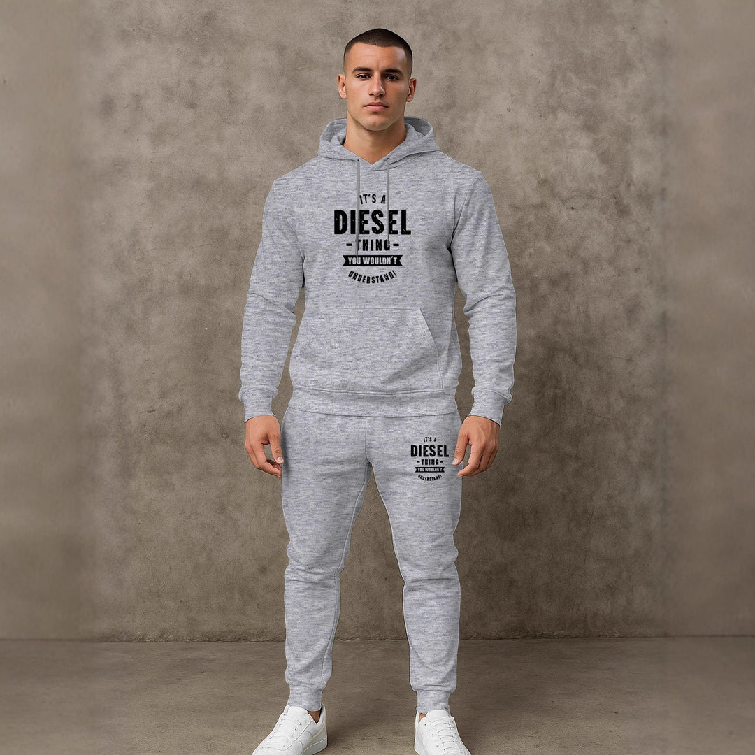 Herren Motivierter Sweatanzug mit funktionalem Kapuzenpullover und praktischen Taschen Echoarchiv