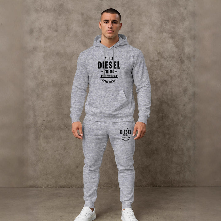 Herren Motivierter Sweatanzug mit funktionalem Kapuzenpullover und praktischen Taschen Echoarchiv