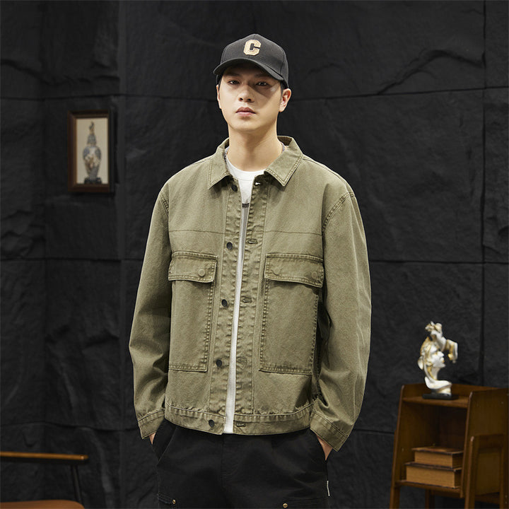 Herren lässige Freizeitjacke mit praktischen Taschen Echoarchiv