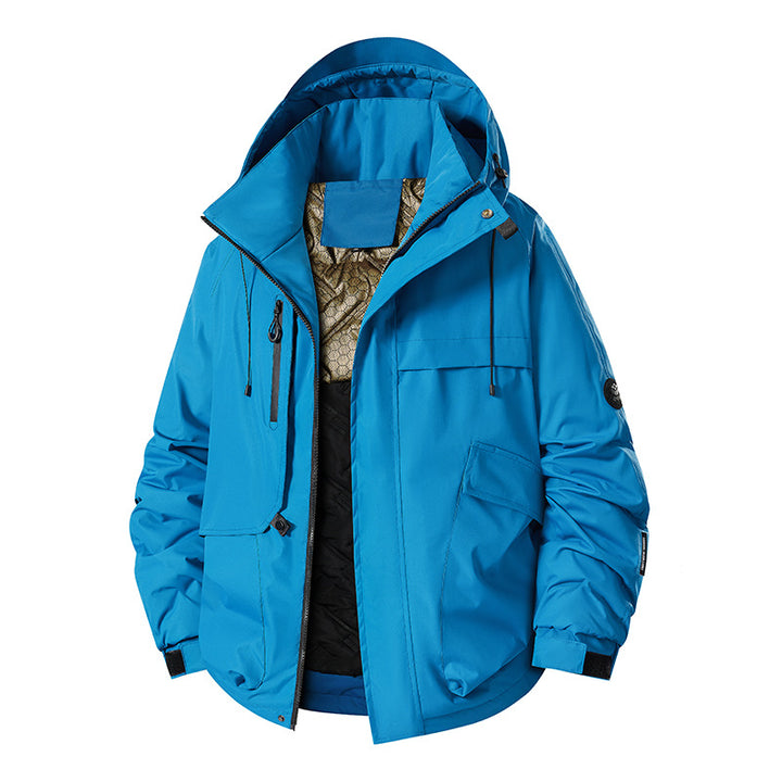 Herren multifunktionale Wetterjacke mit Innenfleece und verstellbarer Kapuze Echoarchiv