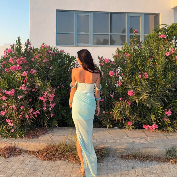 Damen Maxikleid mit elegantem Wickeldesign und verführerischem Schlitz Echo Archiv