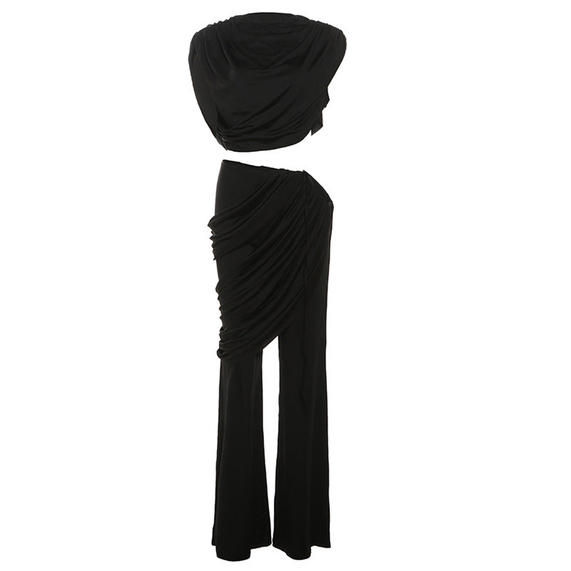 Damen Elegantes Set mit gerafftem Oberteil und weitem Bund Echo Archiv