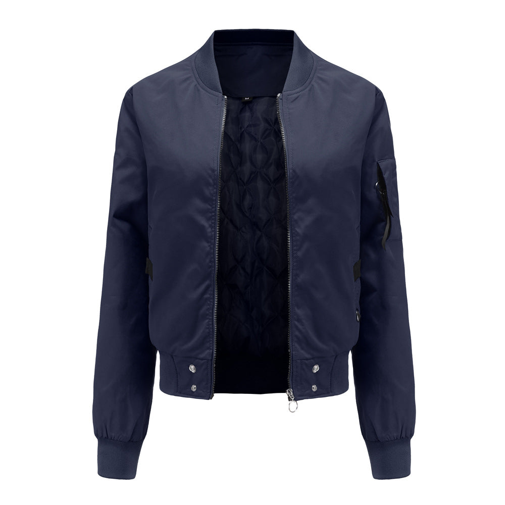 Damen nan leichte Bomberjacke mit Ringreißverschluss, Ärmel-Tasche und taillierter Silhouette Echo Archiv