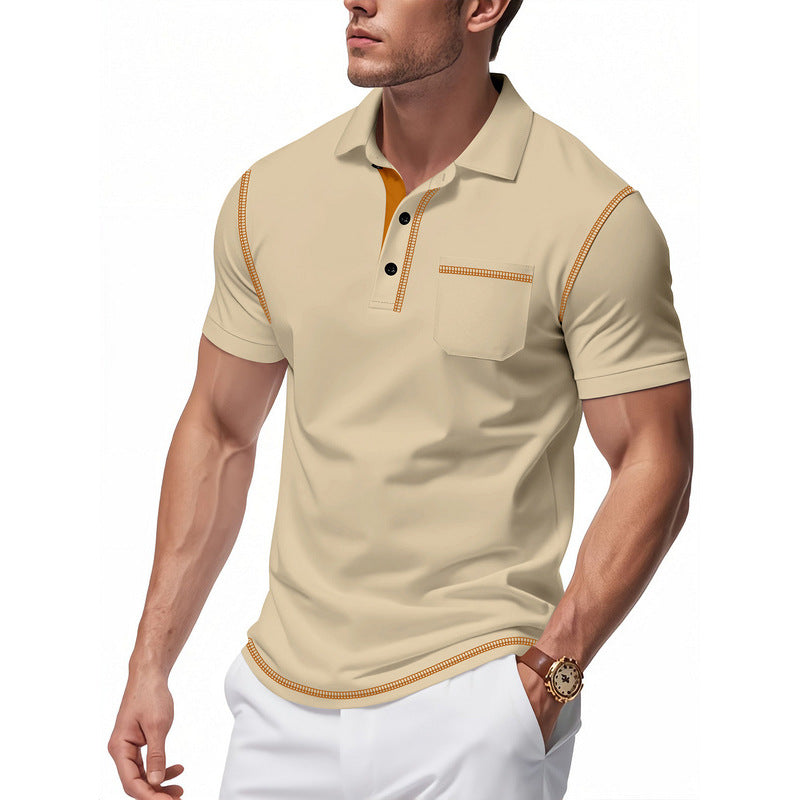 Herren Polo-Shirt mit kontrastierendem Kragen und modischem Schnitt Echoarchiv