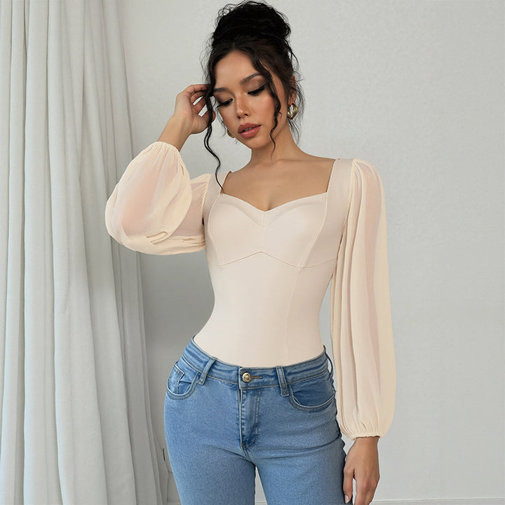 Damen Eleganter Body mit Puffärmeln Echo Archiv