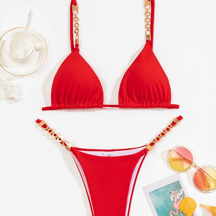 Damen Triangel-Bikini mit luxuriösen Kettenakzenten Echo Archiv