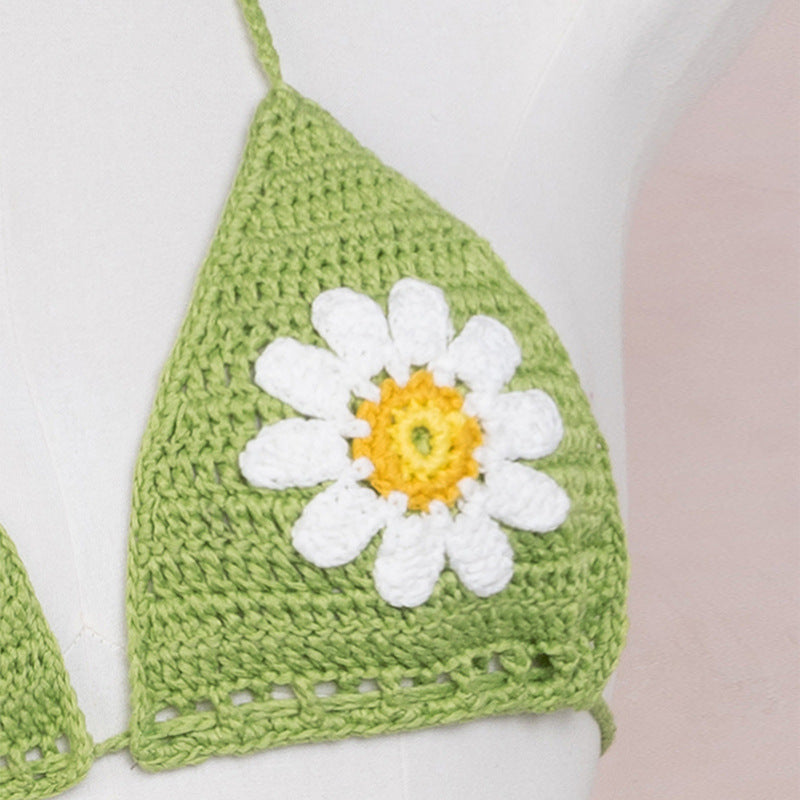 Damen Häkel-Bikinioberteil mit floralen Akzenten Echo Archiv