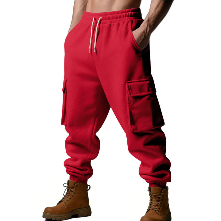 Herren Utility-Jogger mit Cargo-Taschen, Kordelzug und gerippten Bündchen – Bravaro