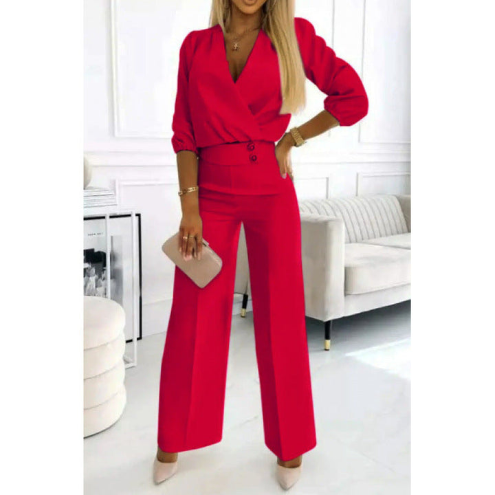 Damen elegantes Jumpsuit mit weiten Beinen Echoarchiv