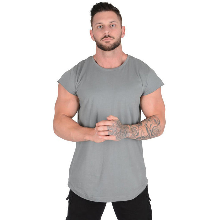 Herren Stylisches Oversized T-Shirt mit abgerundetem Saum und kurzen Ärmeln Echoarchiv