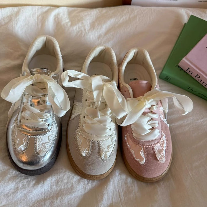 Damen modische Sneakers mit edlem Satinband Echo Archiv