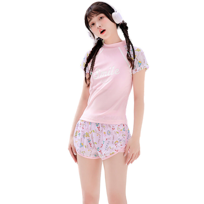 Damen UV-Schutz Bade-Set mit kurzem Arm und kurzer Hose Echo Archiv