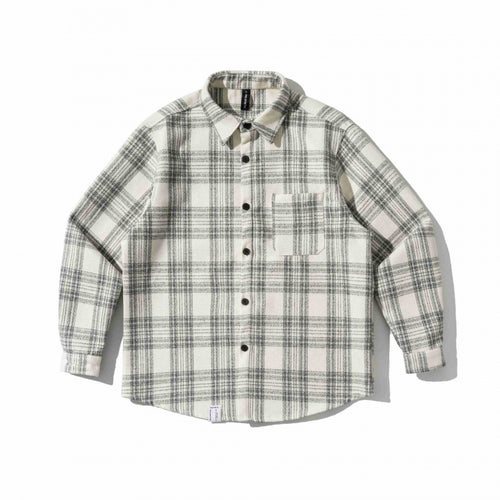 Unisex Kastenförmiges kariertes Flanell-Overshirt mit weicher Angrauung und Brusttasche Echo Archiv