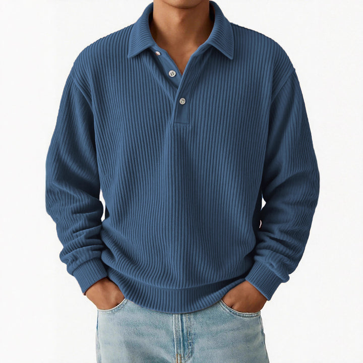 Herren Poloshirt mit Rippstruktur und klassischem Kragen Echoarchiv