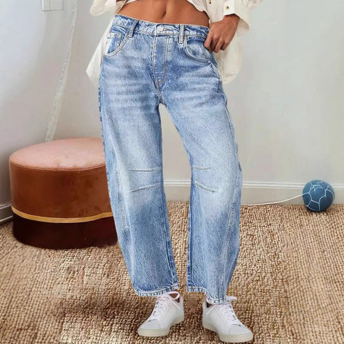 Damen Weite JEchoarchivns im lässigen Vintage-Stil mit hochwertigen Details Echoarchiv