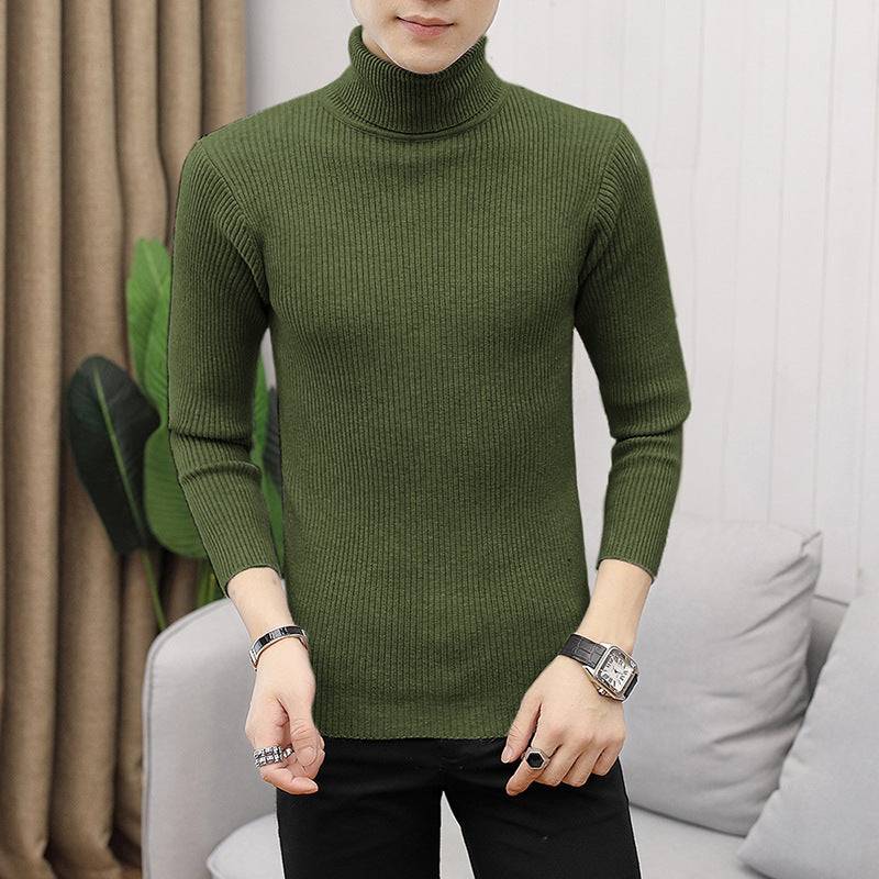 Herren hochwertiger Rollkragenpullover aus feinem Rippstrick Echoarchiv
