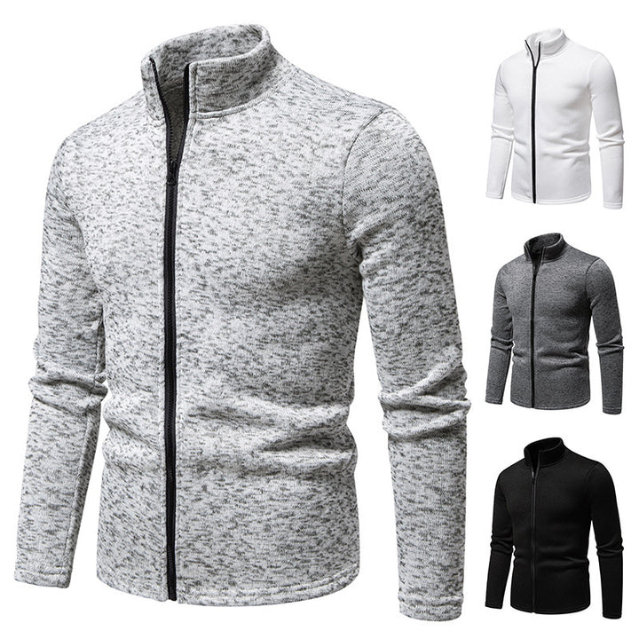 Herren Fleecejacke mit Stehkragen und durchgehendem Reißverschluss Echoarchiv