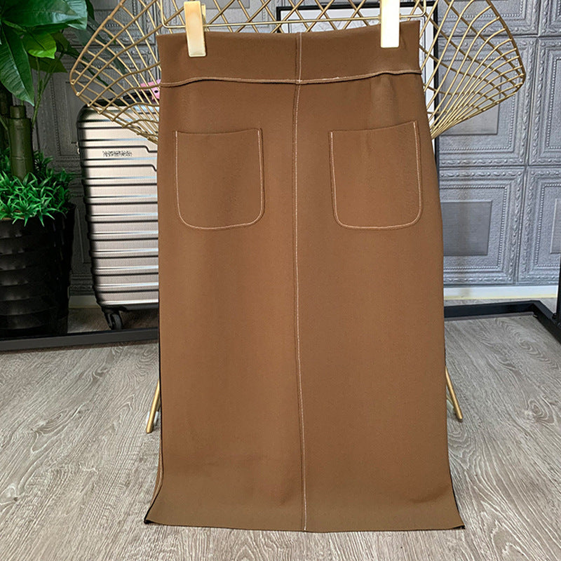 Damen Eleganter Midi-Rock mit Schlitzen Echoarchiv
