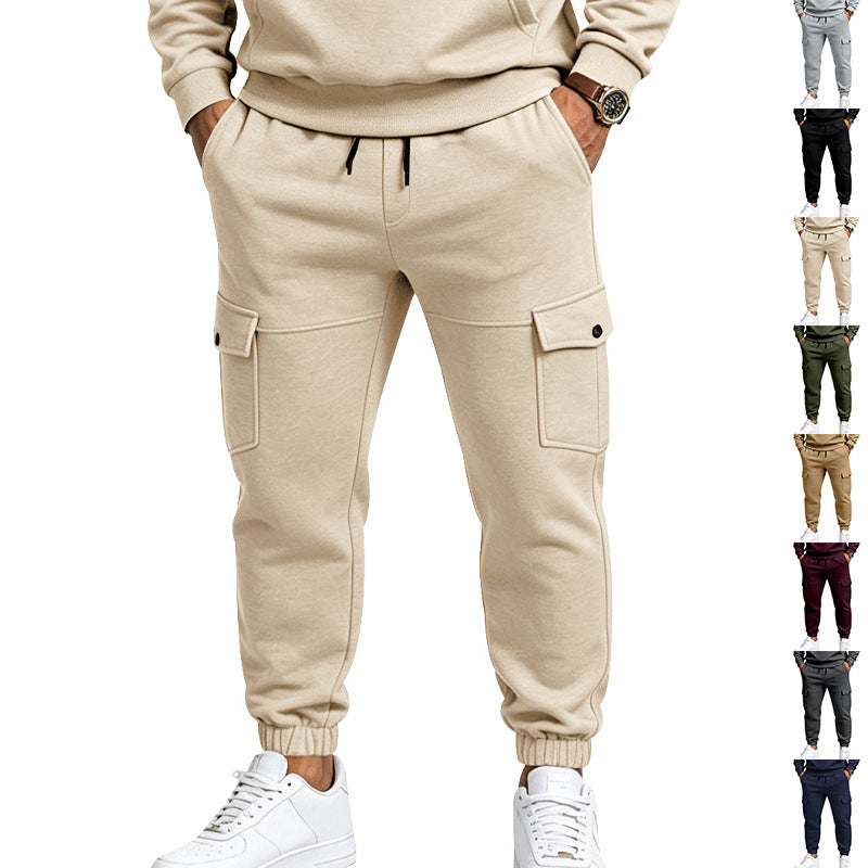 Herren Cargo-Jogginghose mit seitlichen Klappentaschen, Kordelzug und Elastischen Bündchen Echoarchiv