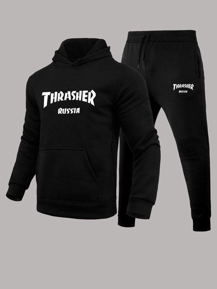 Herren Hoodie und Jogginghose Set mit auffälligem Logo Echoarchiv