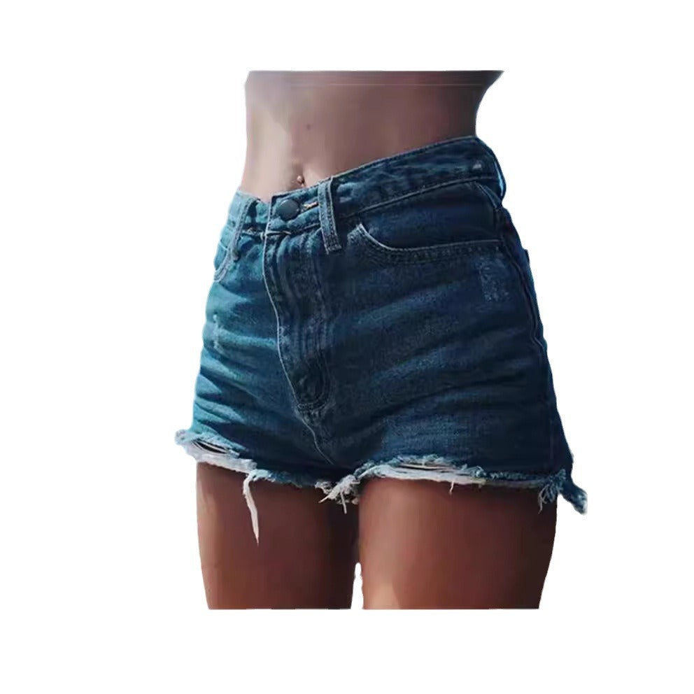 Damen lässige Destroyed Denim-Shorts mit hohem Bund Echo Archiv
