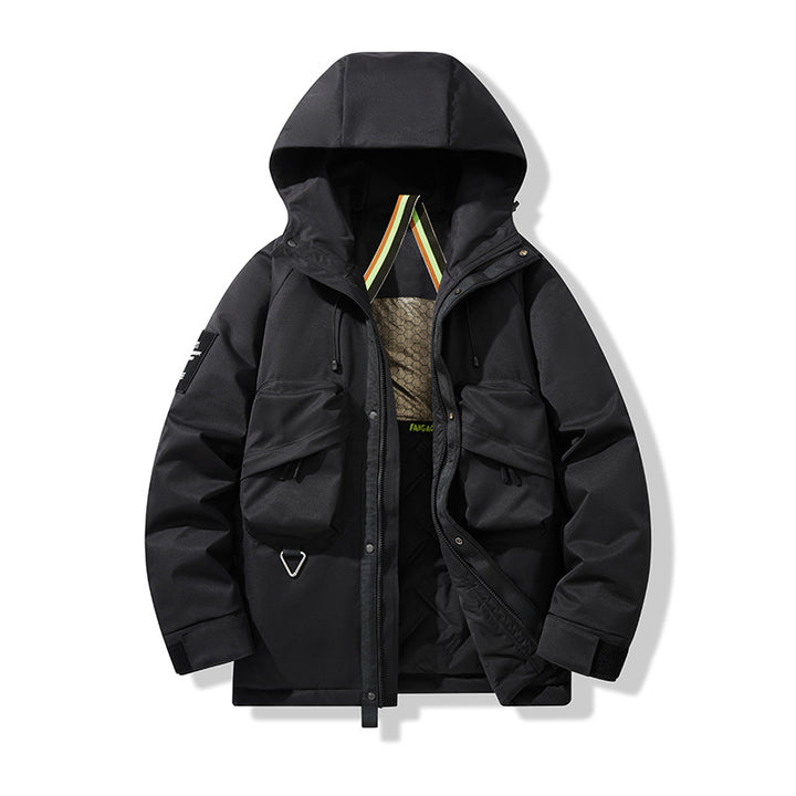 Herren Technischer Utility-Parka mit Kapuze, multifunktionalen Fronttaschen und Thermofutter Echo Archiv