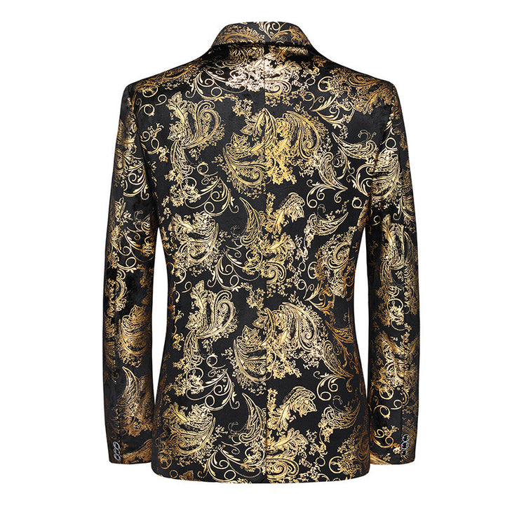 Herren nan ornamentaler Smokingblazer mit Schalkragen, Slim-Fit und edlem Paisley-Druck Echo Archiv