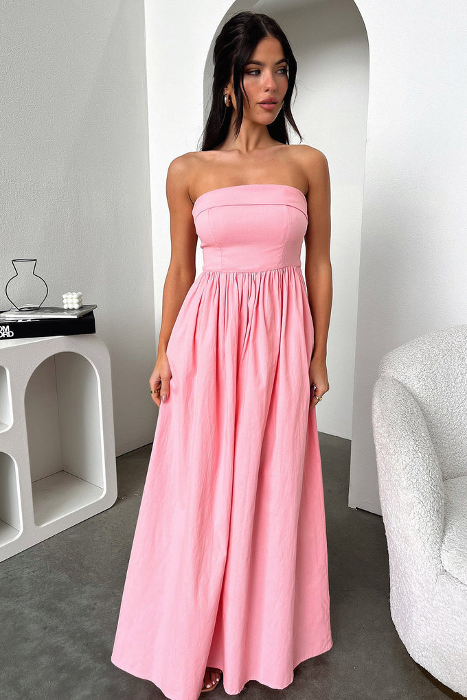 Damen Maxi-Kleid mit figurbetontem Oberteil und fließendem Rock Echo Archiv