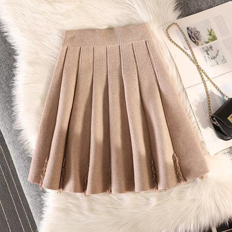 Damen Eleganter Plissee-Rock mit feinem Strickdesign Echo Archiv