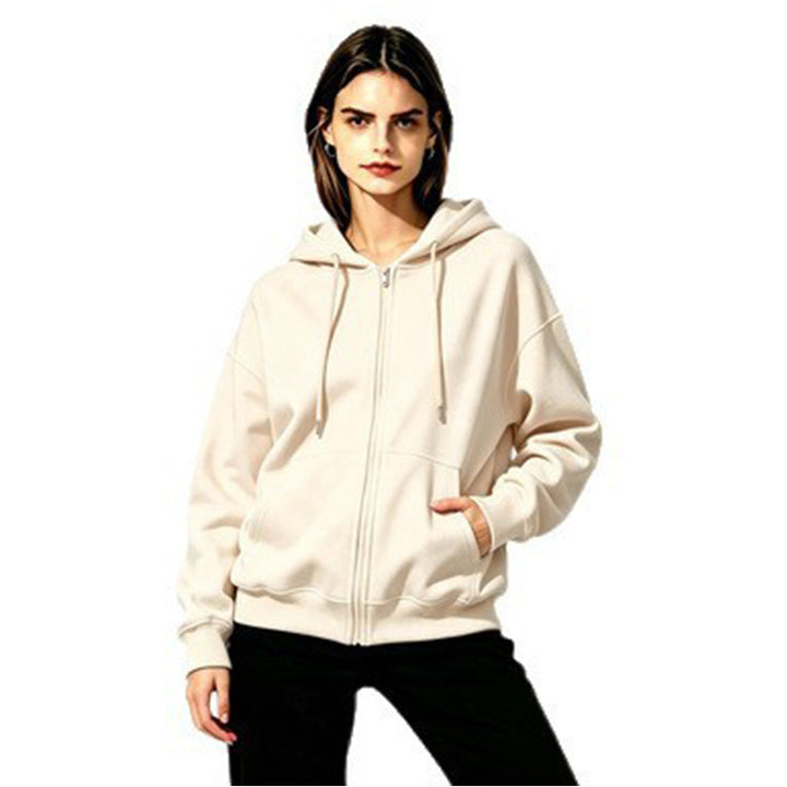 Damen Weicher Kapuzenpullover mit durchgehendem Reißverschluss Echoarchiv