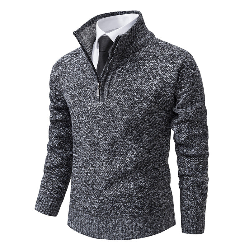 Herren Strickpullover mit modernem Reißverschluss und strukturiertem Design Echoarchiv