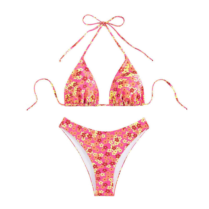 Damen Triangel-Bikini mit floralem Muster und hohem Beinausschnitt Echo Archiv