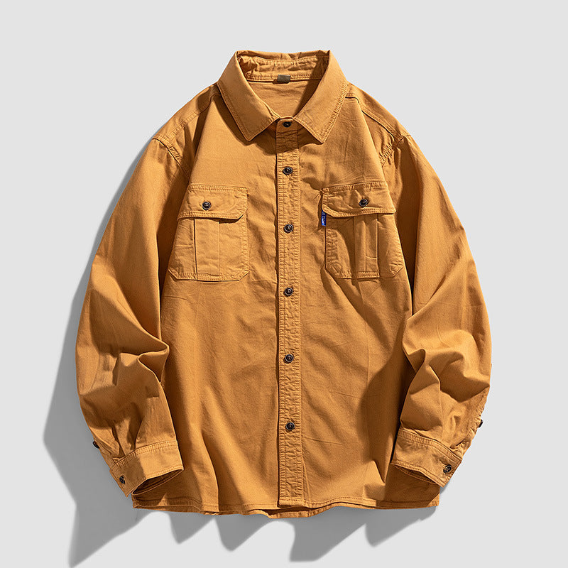 Herren Overshirt aus robustem Baumwoll-Twill mit Pattentaschen und durchgehender Knopfleiste Echo Archiv