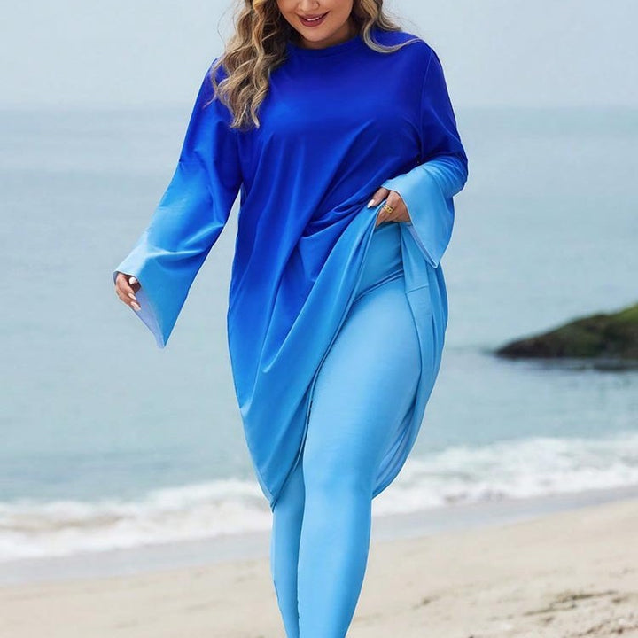 Damen Langer, lässiger Strandanzug mit elegantem Farbverlauf Echo Archiv