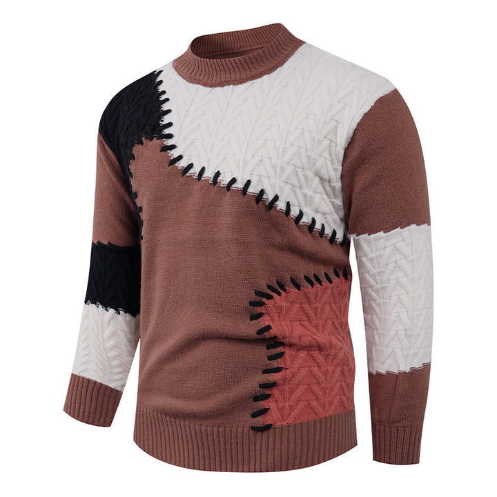 Herren modischer Pullover mit einzigartigem Patchwork-Design Echoarchiv