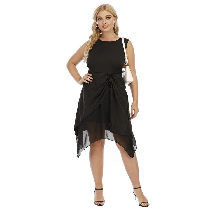 Damen elegantes asymmetrisches Kleid mit Knoten-Details Echo Archiv