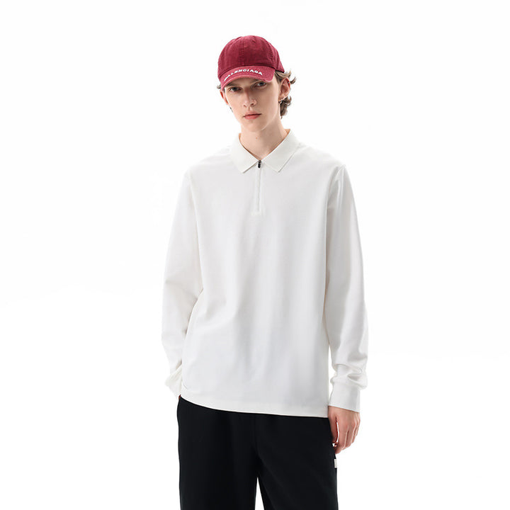 Unisex Oversized Halbzip-Pullover mit Hemdkragen und Technical-Scuba-Stoff Echo Archiv