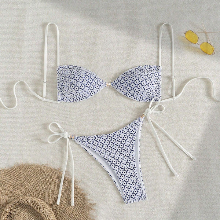 Damen Triangel-Bikini mit verspieltem Blumendruck Echo Archiv