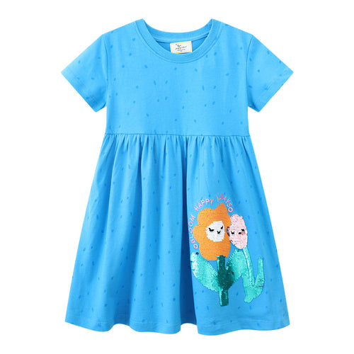 Mädchen Freizeitkleid mit fröhlichem Tiermotiv Echo Archiv