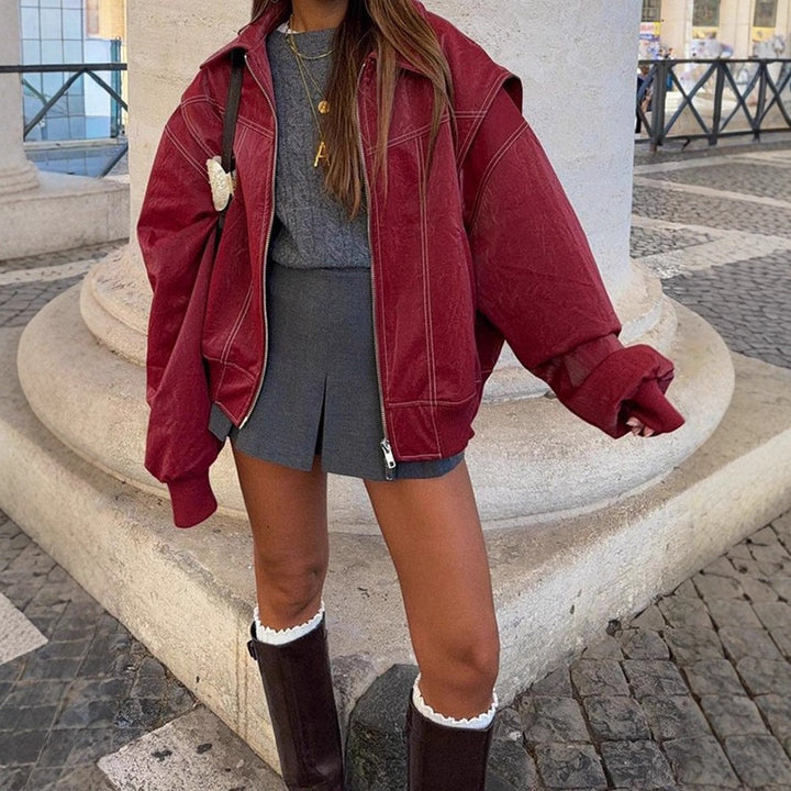 Damen Oversized Übergangsjacke mit nahtlosem Design und praktischen Taschen Echo Archiv