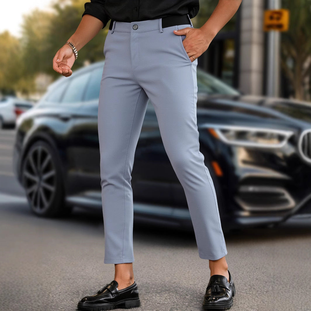 Herren elegante Slim-Fit Freizeithose mit elastischem Bund und klassischen Details Echoarchiv