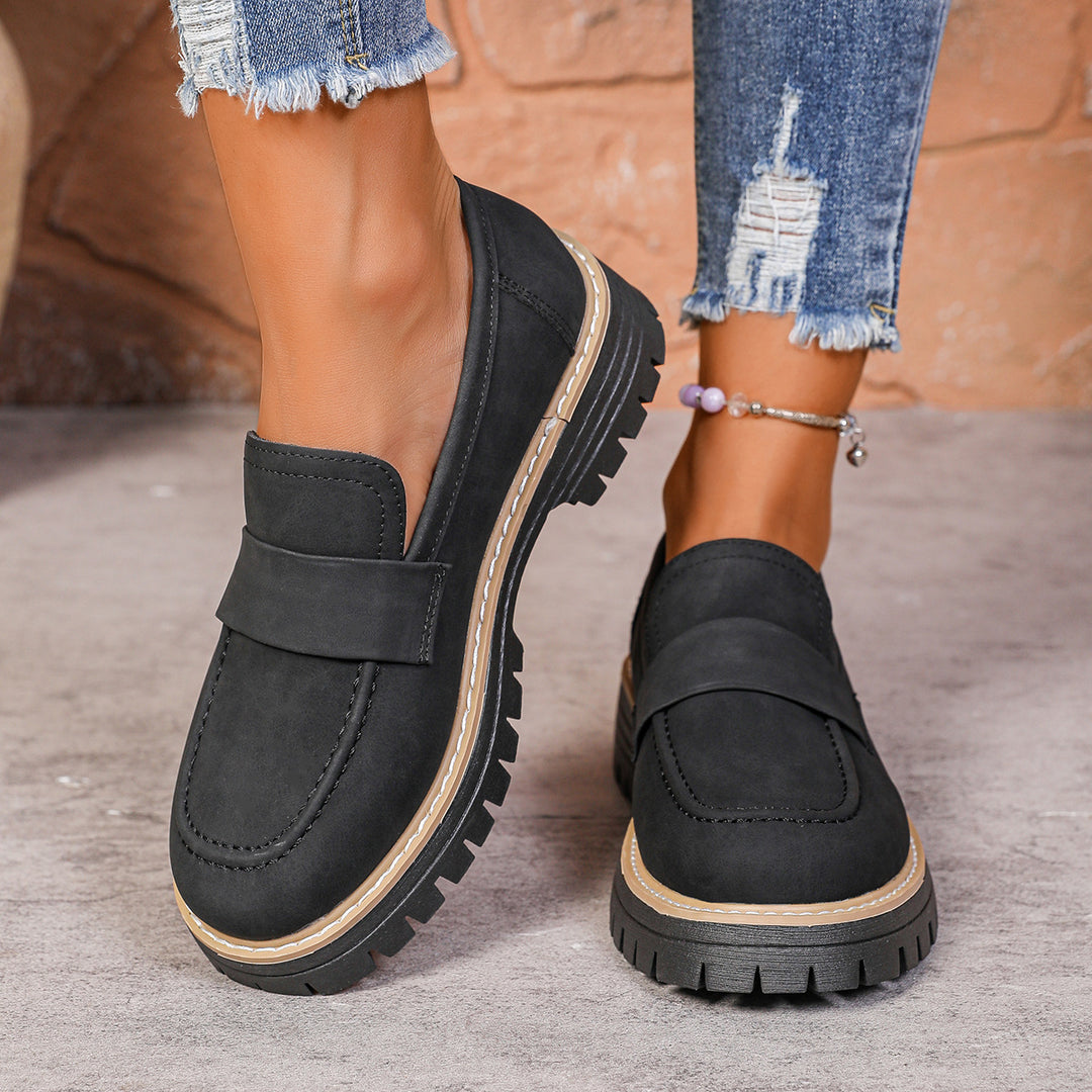Damen Chunky Loafer mit profilierter Lug-Sohle und Velours‑Optik Echo Archiv