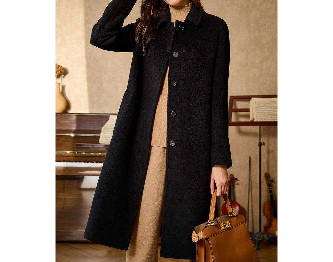 Damen Eleganter und stilvoller Wollmantel Echoarchiv