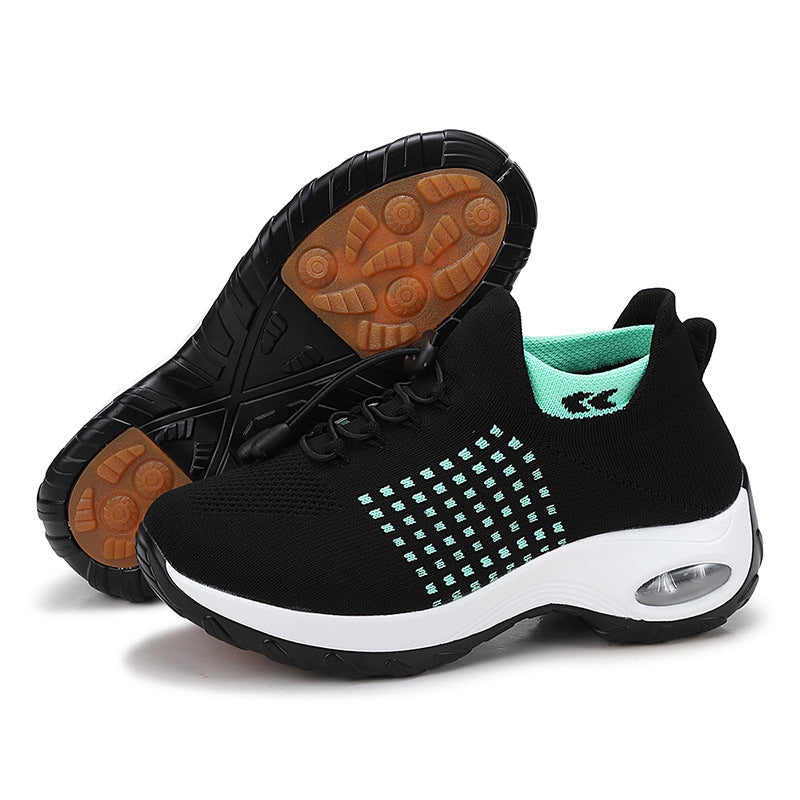 Damen nan atmungsaktive gestrickte Plateausneaker mit Luftkissenfederung und elastischem Schaft Echo Archiv