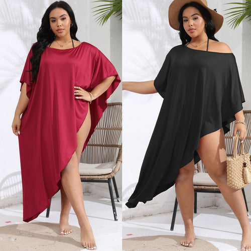 Damen luftiger Strandüberwurf mit elegantem asymmetrischen Schnitt Echo Archiv