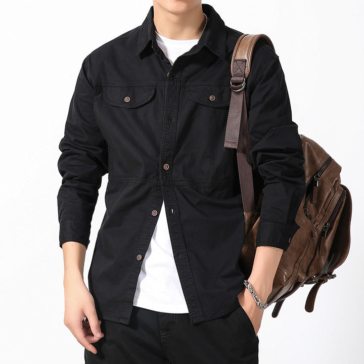 Herren Overshirt aus Baumwoll-Twill mit Brustklappen und entspanntem Regular-Fit Echo Archiv