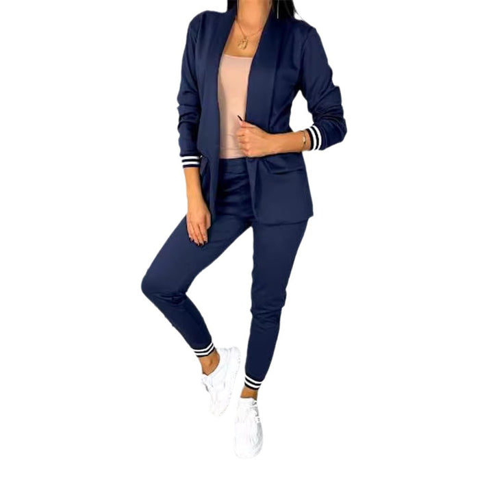 Damen nan sportlich-elegantes Blazer-Jogginghose Zweiteiler mit elastischem Bund und Bündchen Echo Archiv