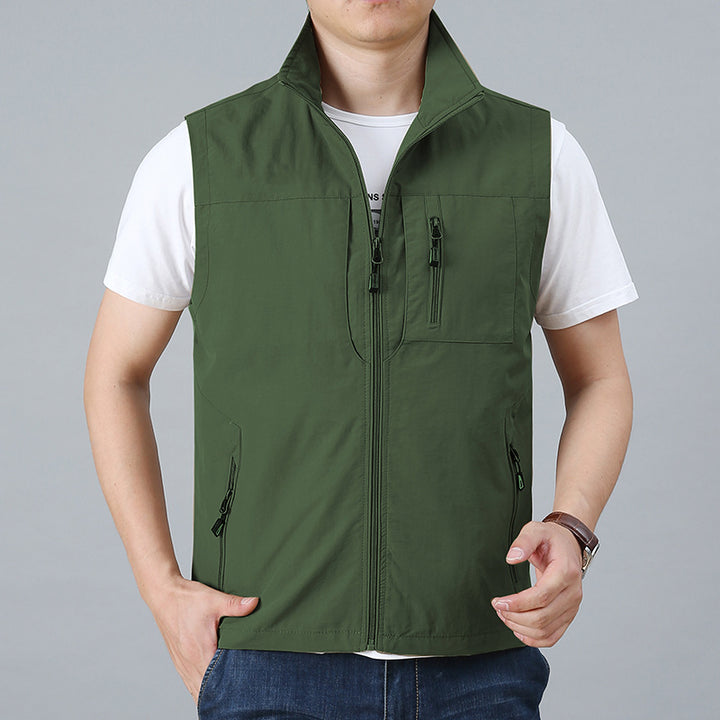 Herren nan technische Zip-Weste mit hochgeschlossenem Kragen wasserabweisendem Nylon und Sicherheitsreißverschlusstaschen Echo Archiv