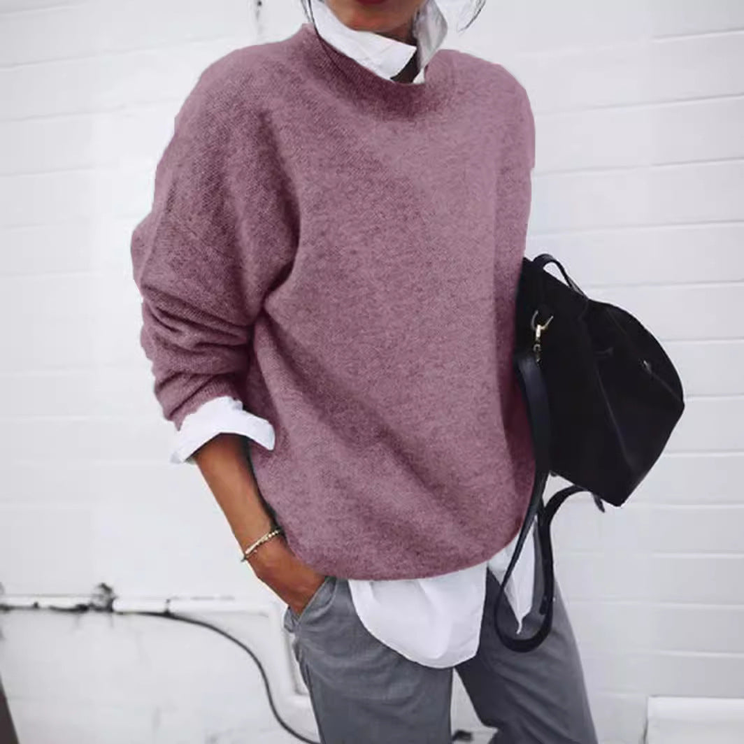 Damen Oversize Kuscheliger Strickpullover mit Lockere Passform, Fallenden Schultern und Mohair-Look Echoarchiv