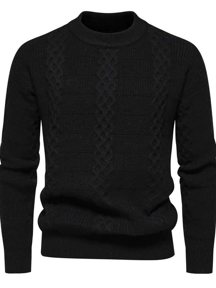 Herren Strukturierter Strickpullover mit hohem Kragen Echoarchiv